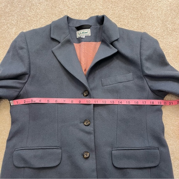 L.L. Bean Blazer Womens 8P Gray Wool Cashmere Lined - Picture 6 of 7